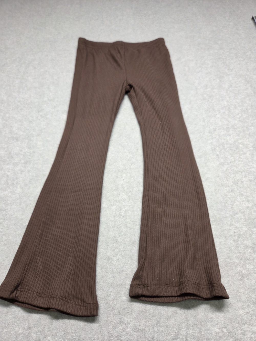 0266 btween Ribbed Brown Flare Leggings